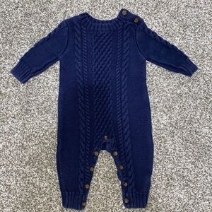 GAP Navy Cable Knit Kids Footie